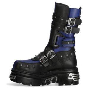 Ботинки унисекс, лазурно-голубые/черные New Rock