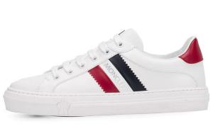 Кеды, скейтборд обувь женская низкая белый/черный/красный Moncler