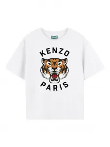 Футболка Lucky Tiger Kenzo Kids, белый