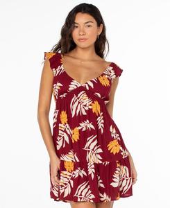 Женское мини-платье Palmy Days с вырезом-лодочкой Roxy, Biking Red