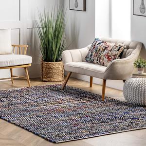 nuLOOM Rochell плетёный вручную шевронный ковер, 61 x 92 см, Indigo