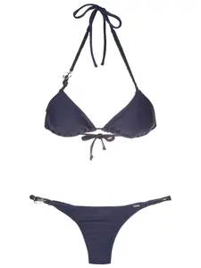 Треугольное бикини с якорной фурнитурой Amir Slama, синий