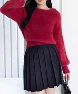 Трикотажный топ с эффектом пера, растягивающийся в трех направлениях [очень удобный, пушистый, универсальный трикотаж]