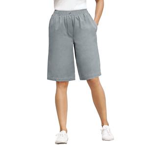 Женские хлопковые шорты больших размеров на 7 дней с эластичной резинкой на талии для женщин Woman Within, цвет Gunmetal