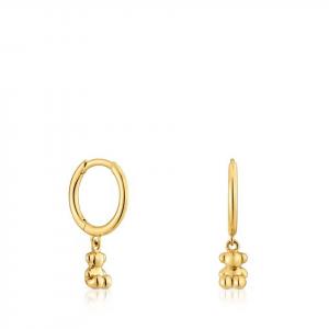 Серьги-кольца Tous Bold Bear Charm, 10 мм, золото