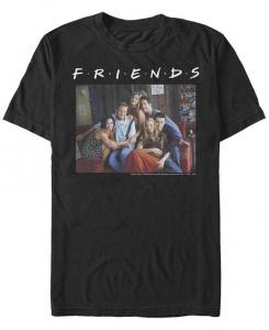 Мужская футболка с короткими рукавами и групповым портретом Central Perk Couch Friends Fifth Sun, черный