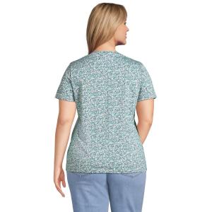 Хлопковая футболка большого размера Lands' End свободного кроя Supima с v-образным вырезом Lands' End