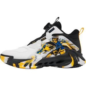 QIAODAN Противоскользящие износостойкие мид-топ детские баскетбольные кроссовки white yellow