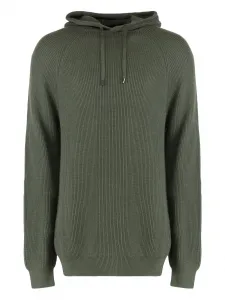 Толстовка с капюшоном в рубчик Moorer, зеленый
