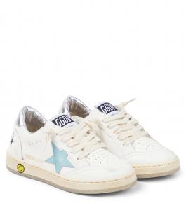 Кожаные кроссовки Ball Star Golden Goose Kids, White/Pink/Light Blue