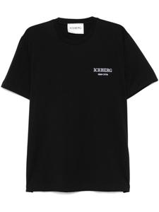 Iceberg футболка с вышитым логотипом, черный