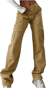 Женские карго джинсы high waisted с карманами