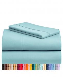 Комплект из 3 предметов: шелковисто-мягкие простыни с глубокими карманами и охлаждающим эффектом, размер TwinXL LuxClub, Aqua