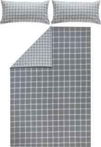 Двустороннее постельное белье серое 1x 200x200 см + 2x 40x80 см Erwin Müller