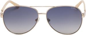 Женские солнцезащитные очки Guess, блестящее розовое золото/градиентный синий