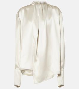 Драпированная шелковая блузка Magda Butrym, серый