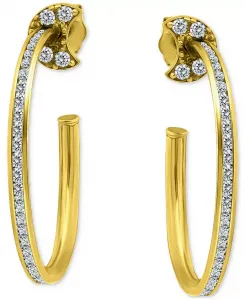 Серьги-Кольца в форме полумесяца с кубическим цирконием, 2,5 см, эксклюзивно в Macy's Giani Bernini, gold