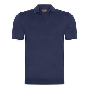 Поло из однотонного джерси из нержавеющей стали Cappuccino Italia, синий