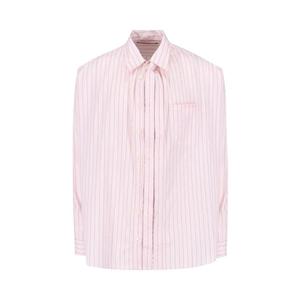 Рубашка Y/Project Hook And Eye Pinstripe Long-Sleeve Shirt, Pink