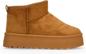 Женские зимние сапоги BOSANOVA из замши, низкий голенище, меховая отделка, зубчатая платформа, без застежки, Leather