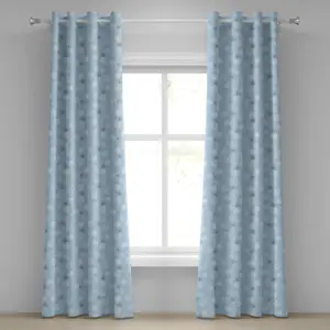 Штора на люверсах ABAKUHAUS Снежинки холода с изображением рождественской тематики, декоративная, двухпанельная, 280 см x 260 см, цвет бледно-голубой, серо-коричневый, белый Abakuhaus