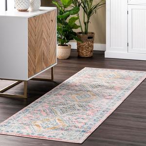 Ковер nuLOOM, 82 x 244 см, Louise Tribal Diamond Runner, Light Pink, Runner