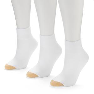 Набор из трех женских носков GOLDTOE  CoolMax на четверть длины, белый