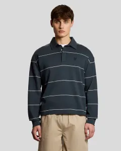 Полосатая рубашка-поло с воротником Lyle & Scott, Carbon/Light Grey Marl