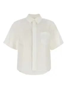 Рубашка с плиссированными вставками SACAI, белый