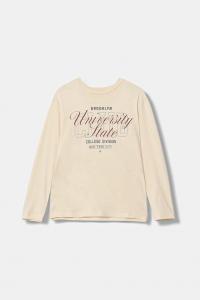 Детская хлопковая кофта с длинным рукавом United Colors Of Benetton, бежевый