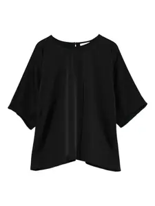 Топ с круглым вырезом и короткими рукавами Forte Forte, черный