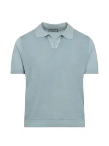 Футболка с V-образным вырезом Canali, зеленый