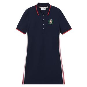 Французская slim fit поло-платье LACOSTE, синий