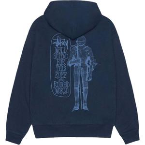 Худи с молнией well suited Stussy, синий