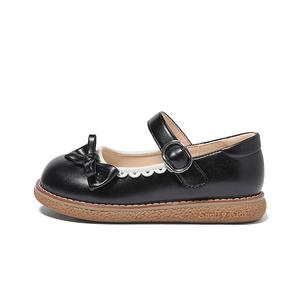 Детские кожаные туфли с противоскользящей подошвой, устойчивые к износу Snoffy, черный