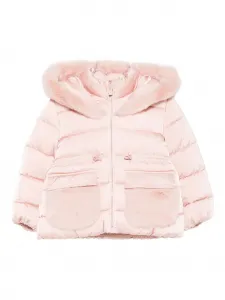 Пуховик с капюшоном из искусственного меха Abel & Lula, розовый