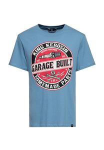 Рубашка с принтом спереди в рабочем стиле Garagebuilt KING KEROSIN, синий