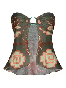 Топ Arkana без бретелек с кольцевой отделкой Johanna Ortiz, зеленый