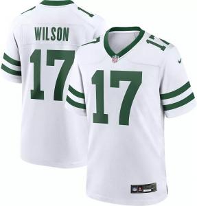 Мужская футболка Nike New York Jets Garrett Wilson № 17 альтернативного белого цвета