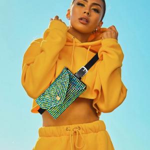 Блестящая сумка-конверт через плечо FASHNZFAB, зеленый