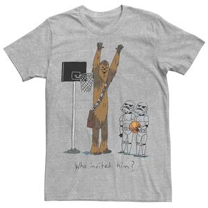 Мужская баскетбольная футболка «Звездные войны Чубакка, который его пригласил» Licensed Character, цвет Athletic Heather