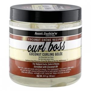 Coconut Crème Recipes Curl Boss Coconut Curling Hair Gel for Natural Curling, Coconut Curling Hair Gel for Natural Curling, Coils and Waves, 18 унций Aunt Jackie's