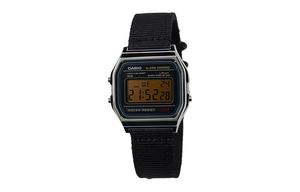 CASIO Кварцевые часы унисекс с нейлоновым ремешком и черным циферблатом