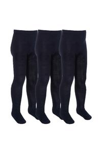 3 пары очень мягких и теплых дышащих школьных колготок из бамбука Sock Snob, синий