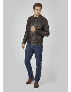 Кожаная куртка Bugatti Amadeo, темно коричневый