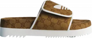 Кроссовки Gucci x Slide Sandal 'Mesa GG Monogram', коричневый