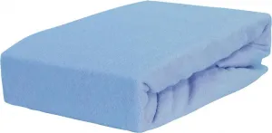 Простыня на резинке махровая голубая 160x200 KAMIX