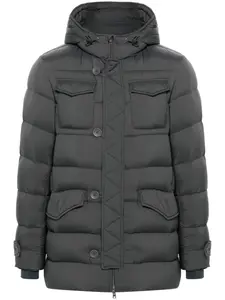 Пуховик с капюшоном Herno, серый