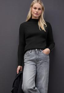 Джемпер Street One IN RIPPSTRUKTUR, Schwarz/Black