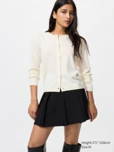 Короткий кардиган из 100% кашемира Uniqlo, 01 off white